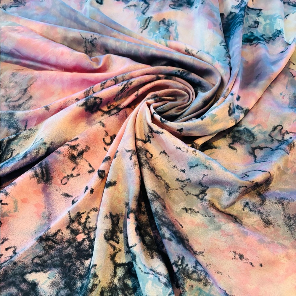 Giant Vintage Scarf With Abstract pattern 80’s